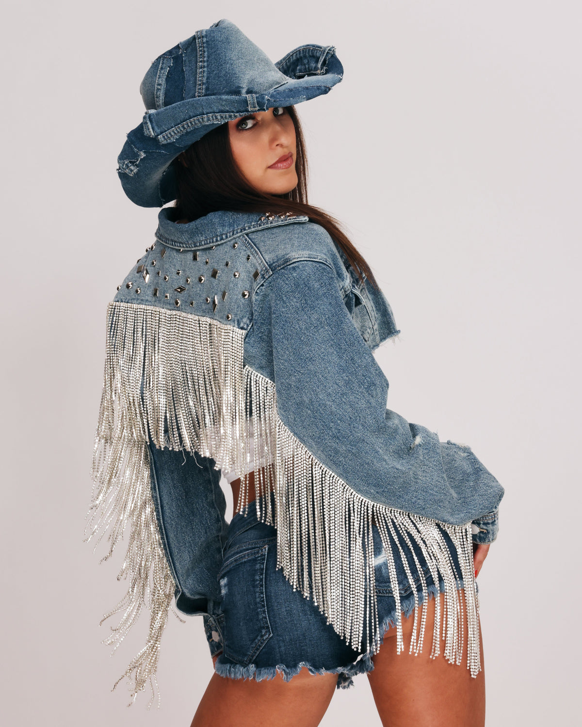Denim and Diamonds Fringe Jacket