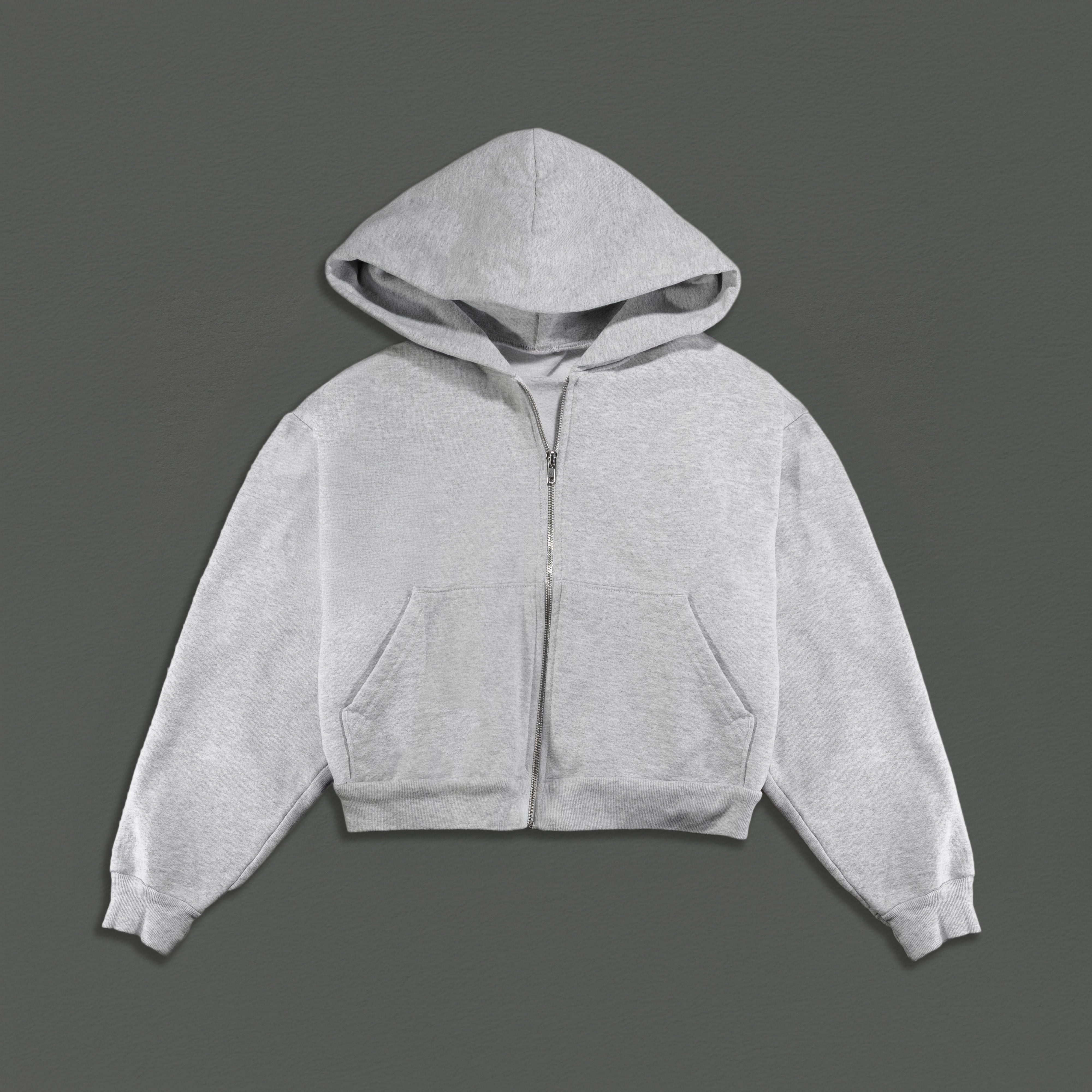 LA Cowgirl Heather Grey Rhinestone zip-up